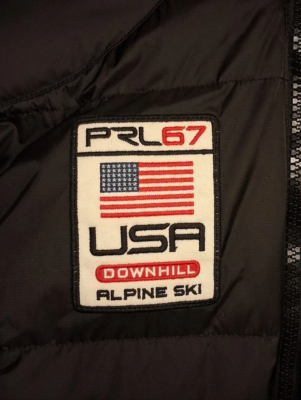 Polo Ralph Lauren Puffer Vest Black Mens Large Downhill Alpine Ski Big Pony Down